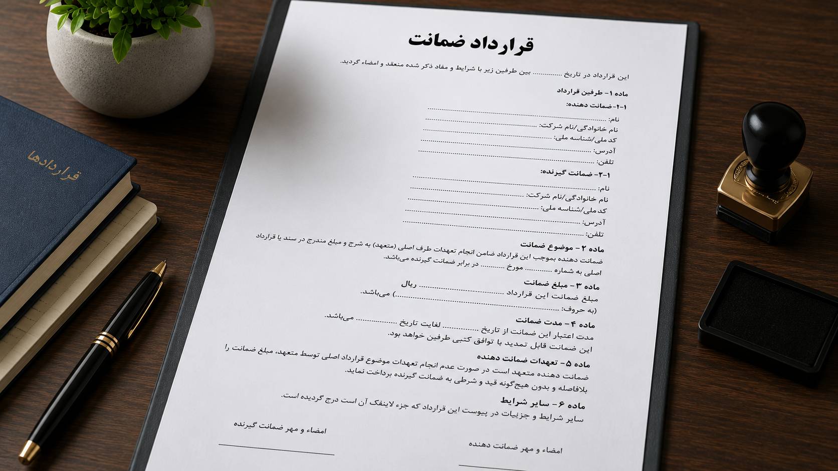 نمونه قرارداد ضمانت